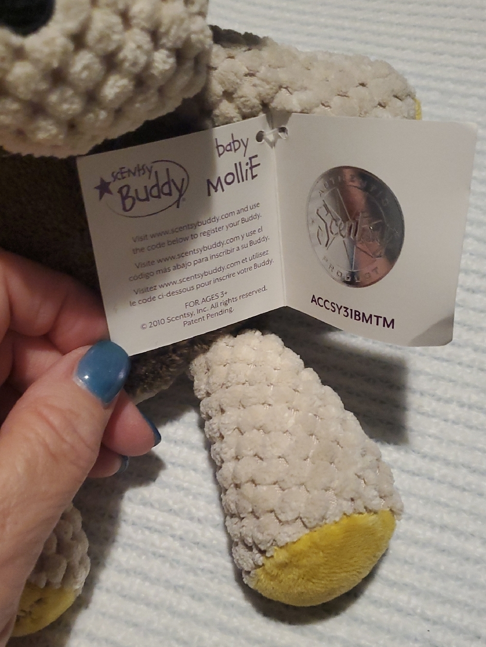 Scentsy Buddy Baby Mollie Plush Buddy - Cream & Yellow